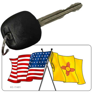 New Mexico Crossed US Flag Wholesale Key Chain