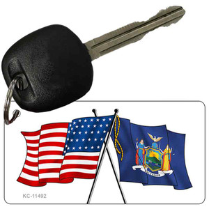 New York Crossed US Flag Wholesale Key Chain