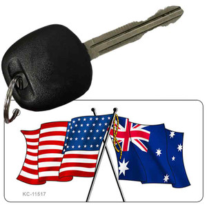 Australia Crossed US Flag Wholesale Key Chain