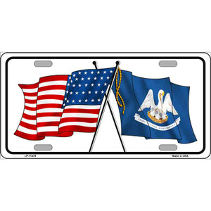 Louisiana Crossed US Flag Wholesale License Plate