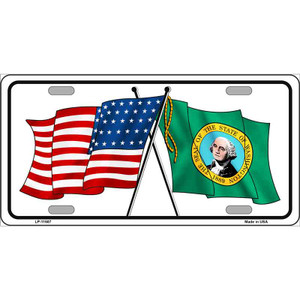 Washington Crossed US Flag Wholesale License Plate