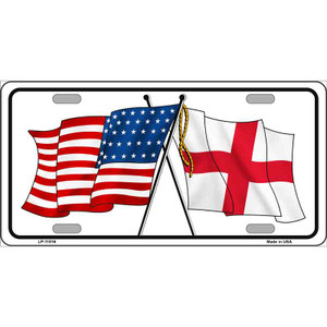 England Crossed US Flag Wholesale License Plate