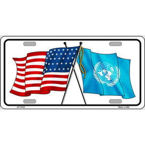 United Nation Crossed US Flag Wholesale License Plate