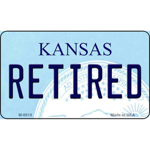 Retired Kansas State License Plate Novelty Wholesale Magnet M-6618