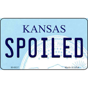 Spoiled Kansas State License Plate Novelty Wholesale Magnet M-6637