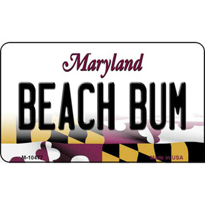 Beach Bum Maryland State License Plate Wholesale Magnet