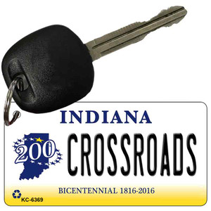 Crossroads Indiana State License Plate Novelty Wholesale Key Chain