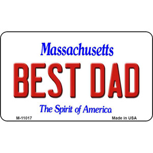 Best Dad Massachusetts State License Plate Wholesale Magnet M-11017