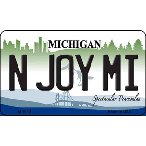 N Joy MI Michigan State License Plate Novelty Wholesale Magnet M-6113