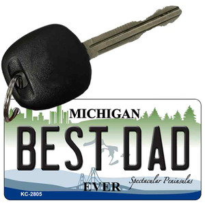 Best Dad Michigan State License Plate Novelty Wholesale Key Chain