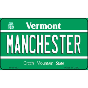 Manchester Vermont State License Plate Novelty Wholesale Magnet M-10663