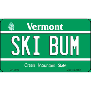 Ski Bum Vermont State License Plate Novelty Wholesale Magnet M-10692
