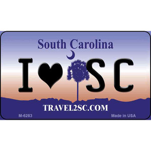 I Love SC South Carolina State License Plate Wholesale Magnet M-6283