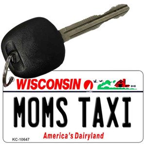 Moms Taxi Wisconsin License Plate Novelty Wholesale Key Chain