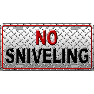 No Sniveling Wholesale Metal Novelty License Plate
