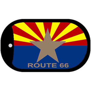 Arizona Flag with Route 66 Novelty Wholesale Dog Tag Necklace