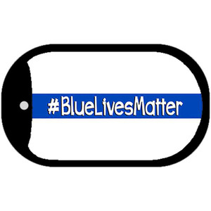 Blue Lives Matter White Novelty Wholesale Dog Tag Necklace