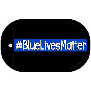 Blue Lives Matter Black Novelty Wholesale Dog Tag Necklace