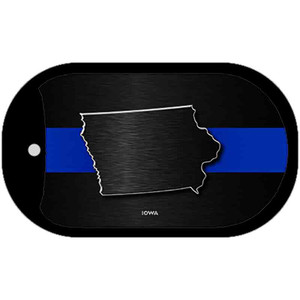 Iowa Thin Blue Line Novelty Wholesale Dog Tag Necklace