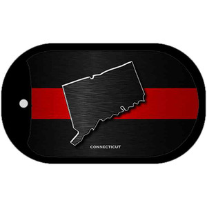 Connecticut Thin Red Line Novelty Wholesale Dog Tag Necklace