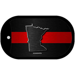 Minnesota Thin Red Line Novelty Wholesale Dog Tag Necklace