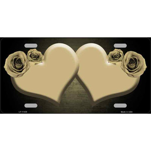 Hearts Over Roses In Gold Wholesale Novelty License Plate