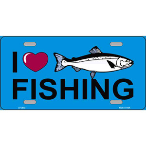 I Love Fishing Wholesale Metal Novelty License Plate