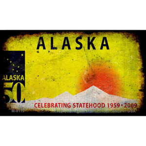 Alaska Rusty Blank Background Wholesale Aluminum Magnet M-8119