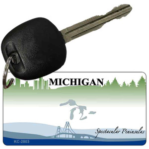 Michigan Peninsulas Plate Blank Wholesale Aluminum Key Chain