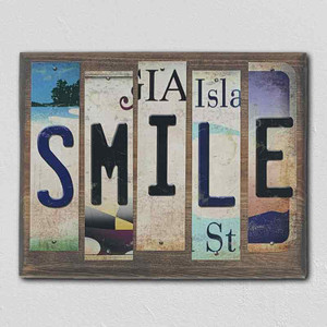 Smile Wholesale Novelty License Plate Strips Wood Sign