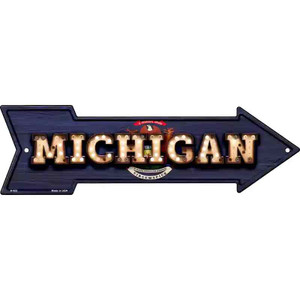 Michigan Bulb Lettering With State Flag Wholesale Novelty Arrow Sign