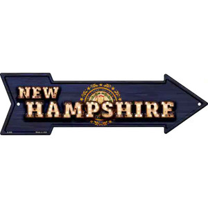 New Hampshire Bulb Lettering With State Flag Wholesale Novelty Arrow Sign