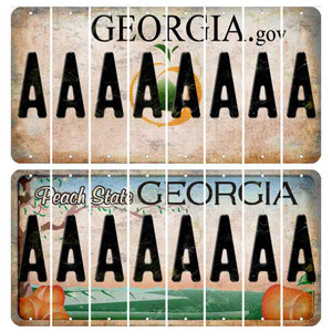 Georgia Cut License Plate Strips (Set of 8)