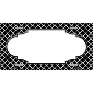 Black White Quatrefoil Center Scallop Wholesale Metal Novelty License Plate