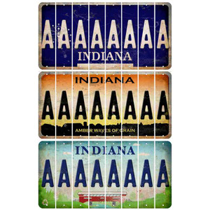 Indiana Cut License Plate Strips (Set of 8)
