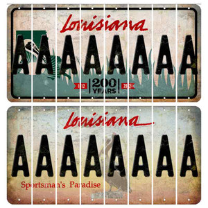 Louisiana Cut License Plate Strips (Set of 8)