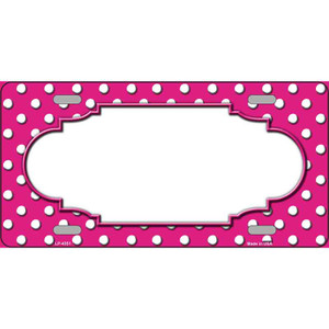 Scallop Pink White Polka Dot Wholesale Metal Novelty License Plate