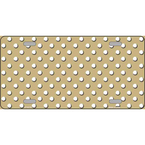 Gold White Polka Dot Wholesale Metal Novelty License Plate LP-4378