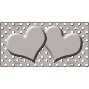 Grey White Polka Dot Center Hearts Wholesale Metal Novelty License Plate