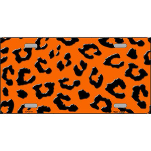 Orange Black Cheetah Wholesale Metal Novelty License Plate