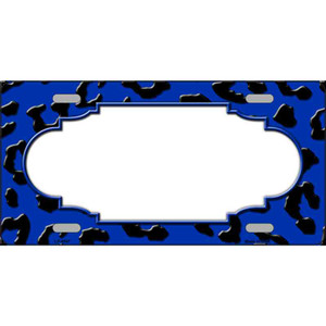 Blue Black Cheetah Scallop Wholesale Metal Novelty License Plate