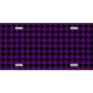 Purple Black Houndstooth Wholesale Metal Novelty License Plate