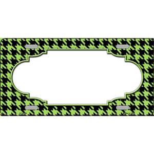 Lime Green Black Houndstooth Scallop Center Wholesale Metal Novelty License Plate
