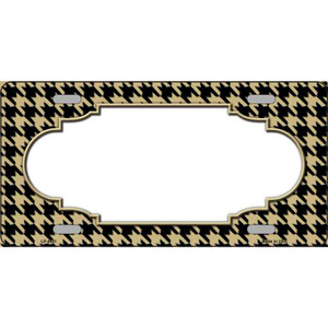Gold Black Houndstooth Scallop Center Wholesale Metal Novelty License Plate