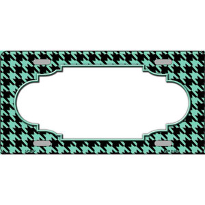 Mint Black Houndstooth Scallop Center Wholesale Metal Novelty License Plate