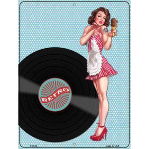 Girl With Vinyl Record Vintage Pinup Wholesale Parking Sign