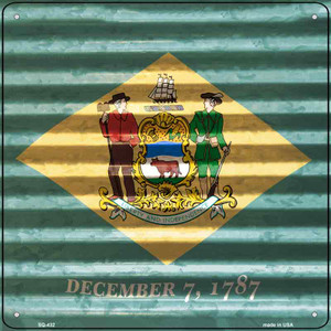 Delaware Flag Corrugated Effect Wholesale Novelty Square Sign