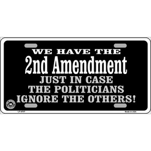 2nd Amendment In Case Politicians Ignore Wholesale Metal Novelty License Plate