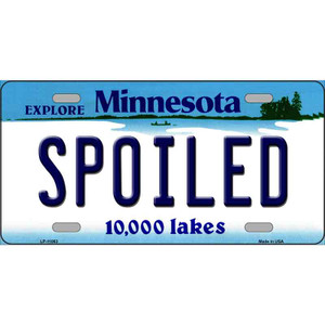 Spoiled Minnesota State Novelty Wholesale License Plate