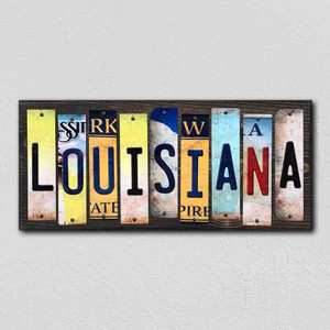 Louisiana Wholesale Novelty License Plate Strips Wood Sign